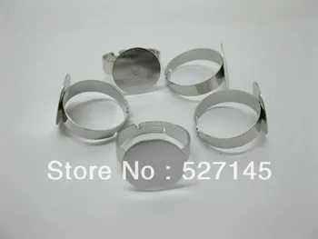 

Free Shipping 500Pcs/Lot Round Adjustable RING Blank Bases Jewelry Finding 14mm Ring Settings