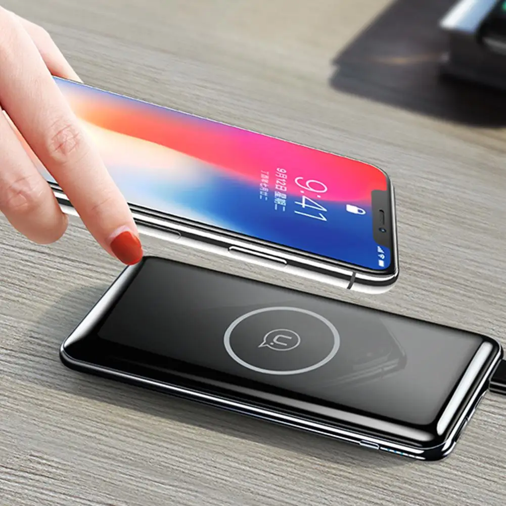 USAMS 10000MAH Wireless Charging Power Bank 5V 2A Type C Micro USB Port High Quality Qi Wireless Charger LED Display Power Bank USAMS 10000MAH Wireless Charging Power Bank 5V 2A Type C Micro USB Port High Quality Qi Wireless Charger LED Display Power Bank