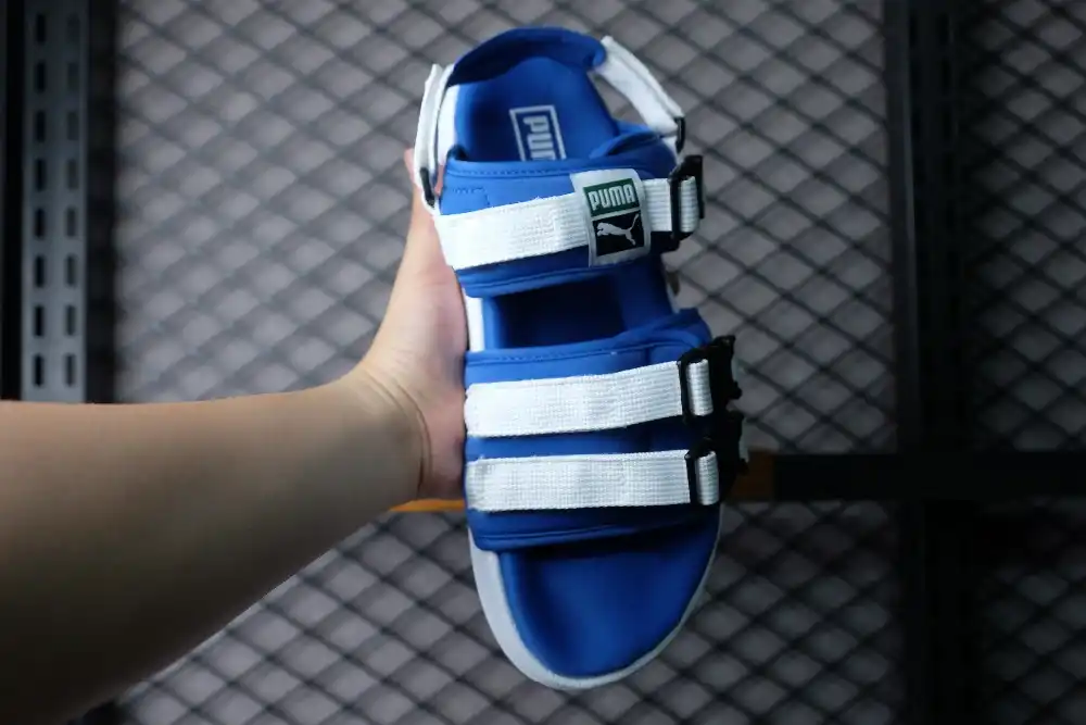puma blue sandals