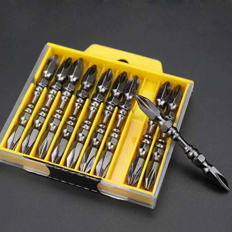 10 Pcs/set 1/4" 65mm Screwdriver Bit Ph2 Phillips Screw Driver