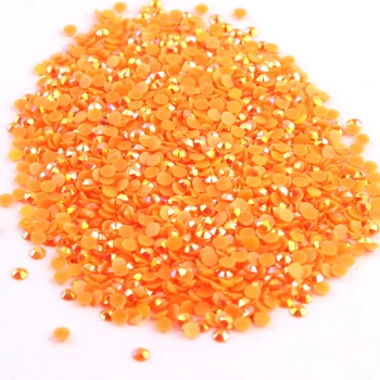 

Orange AB 2mm,3mm,4mm Nail Art Resin Jelly Rhinestone Round Flatback For DIY Nail Art Accessories