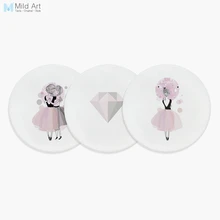 Розовый, серый, акварельный Kawaii балетный балет девушка друг алмаз керамика Подставка под кружку подарок творческий дом чашка кухня дополнительный коврик напитки