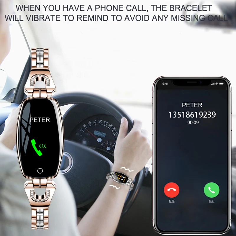 H8 смарт-Браслет фитнес-трекер монитор сердечного ритма фитнес-браслет женские часы умный Браслет измерение артериального давления