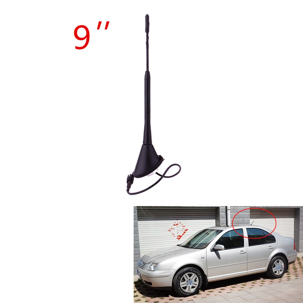 9" Aerial Antenna + Base Car Radio AM/FM Amplified Roof Mast Whip for
