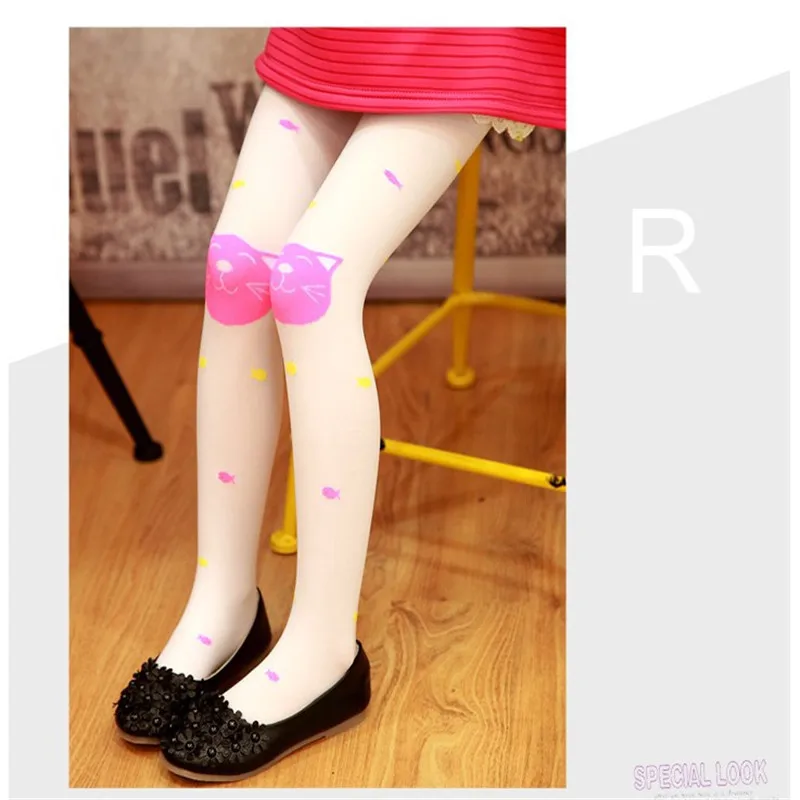 Kids Girls Tights For Girls Velvet Candy Colors Cute Cat Fish Tights for Baby Children Pantyhose Stocking Summer Spring kids pantyhose ballet tights toddler tights