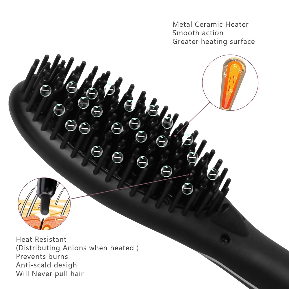  Hair Brush Fast Hair Straightener Comb Hair Electric Brush Comb Irons Auto Straight Hair Comb ETR-2