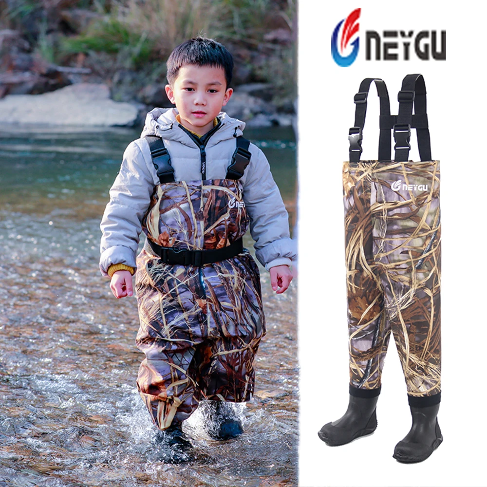 NeyGu kids chest wader for water and muddy playing, child waterproof