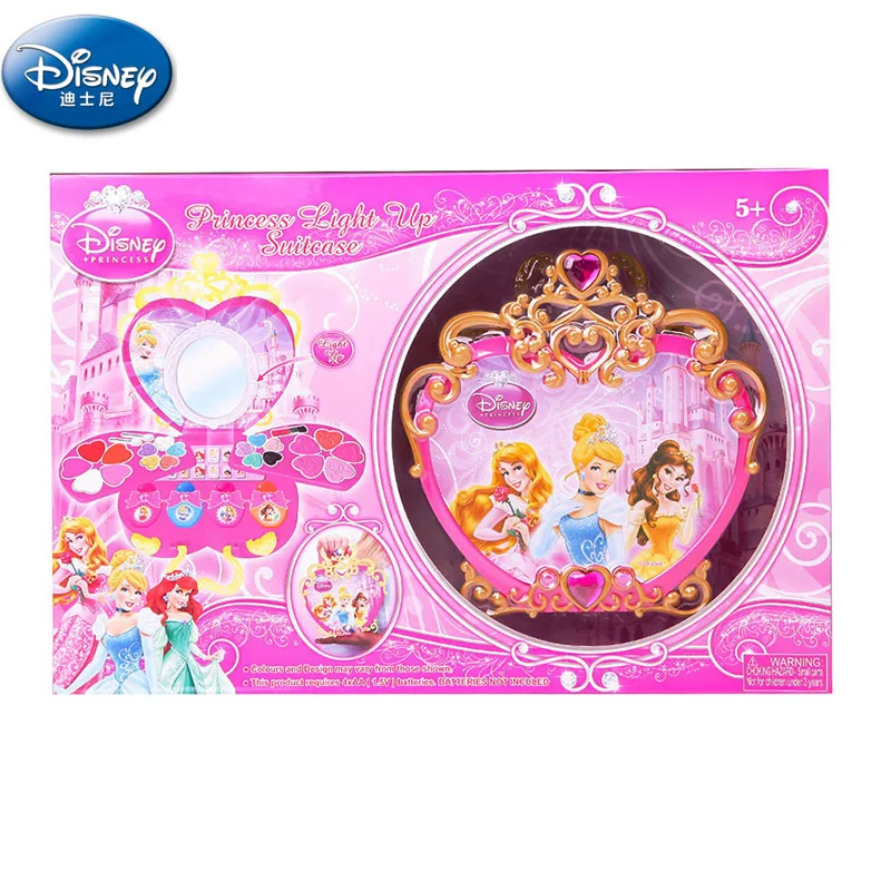  Disney Princess Eyeshadow Lip Gloss Portable Cosmetic Case Nontoxic Safety Child Makeup Show Cosmet
