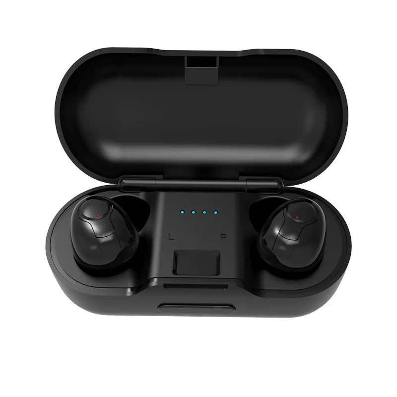 DFOI AirBuds Bluetooth наушники 5,0 настоящие беспроводные Bluetooth наушники стерео Спортивные наушники Bluetooth гарнитура для Xiaomi samsung - Цвет: Black