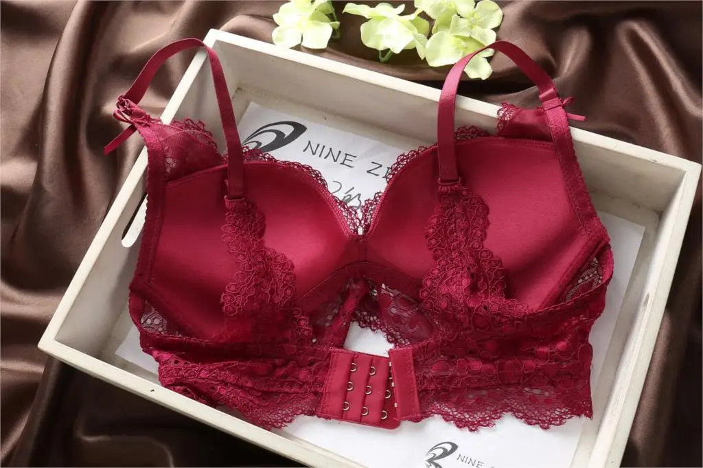 Sexy Lace Bra Adjustable Floral Lace Soft Rims Bra Set Push up Lingerie Women Underwear Sets