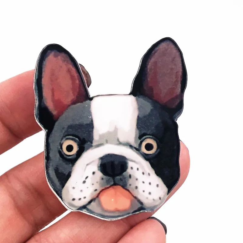 

1PCS Cute Dog Acrylic Brooches Animal Cartoon Icon Badges For Decoration On Scarf T-Shirt Bag For Boys Birthday Presents