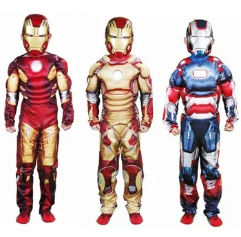 Kids Halloween muscle iron man costume Children