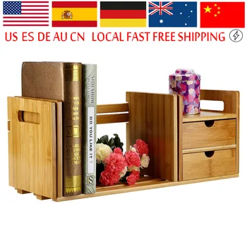 

Natural bamboo wood Desktop Book Rack Minimalist Modern Easy Shelves Small Office Children Storage Rack