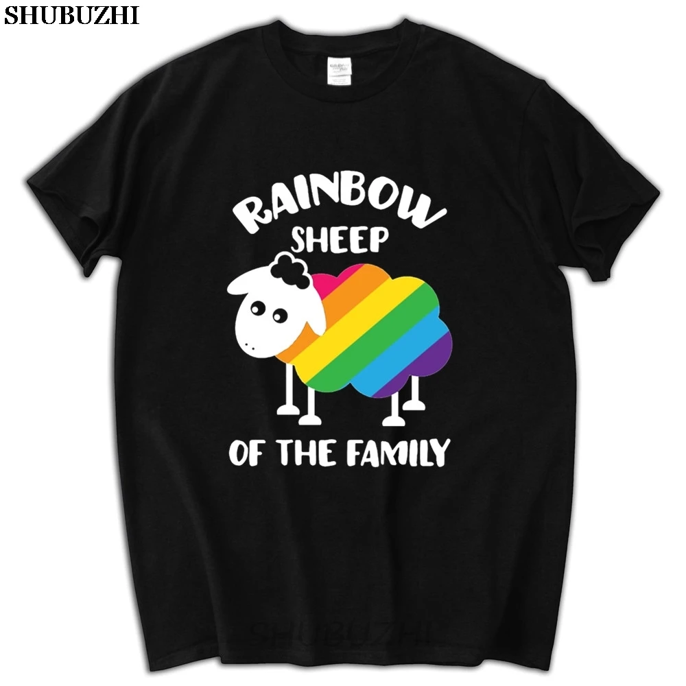 

Men's Leisure Rainbow Sheep Of The Family LGBT T-shirt White Short Sleeve Custom T Shirts Boy sbz5203