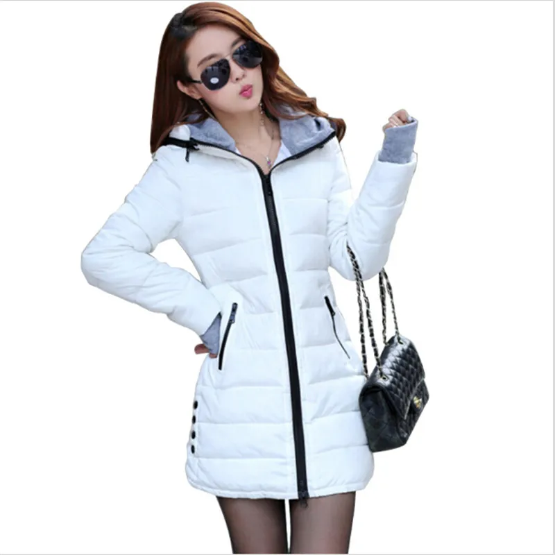Фото курток зима 2025 Women's Cotton-padded Jacket 2019 Winter Medium-long Down Cotton Plus Size Jacke