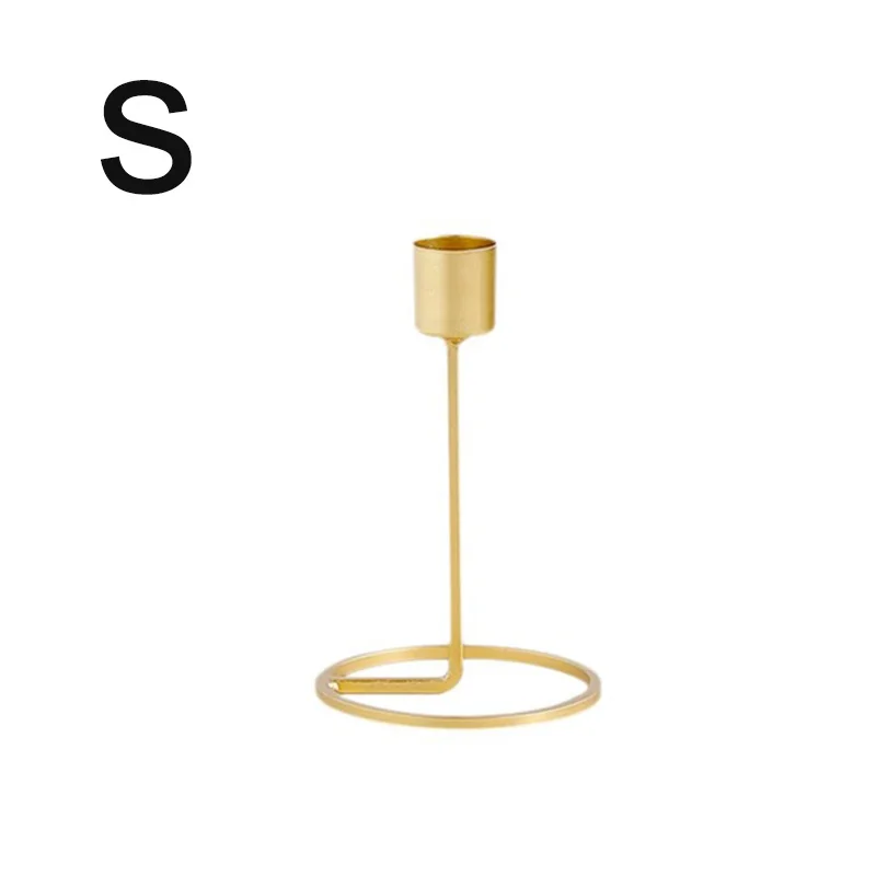 1xGold Single Head Iron Candlestick Candle Holder Dinner Wedding Decoration
