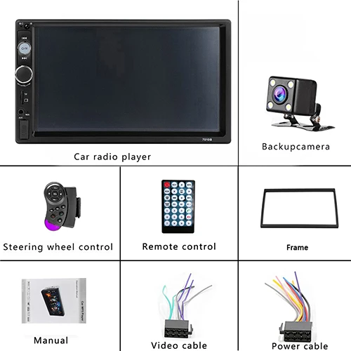 Podofo Авторадио 2 Din Автомобильный Радио Bluetooth 2din мультимедийный плеер " автомобильный стерео плеер Зеркало Ссылка аудио резервная камера монитор - Цвет: With 4 LED Camera