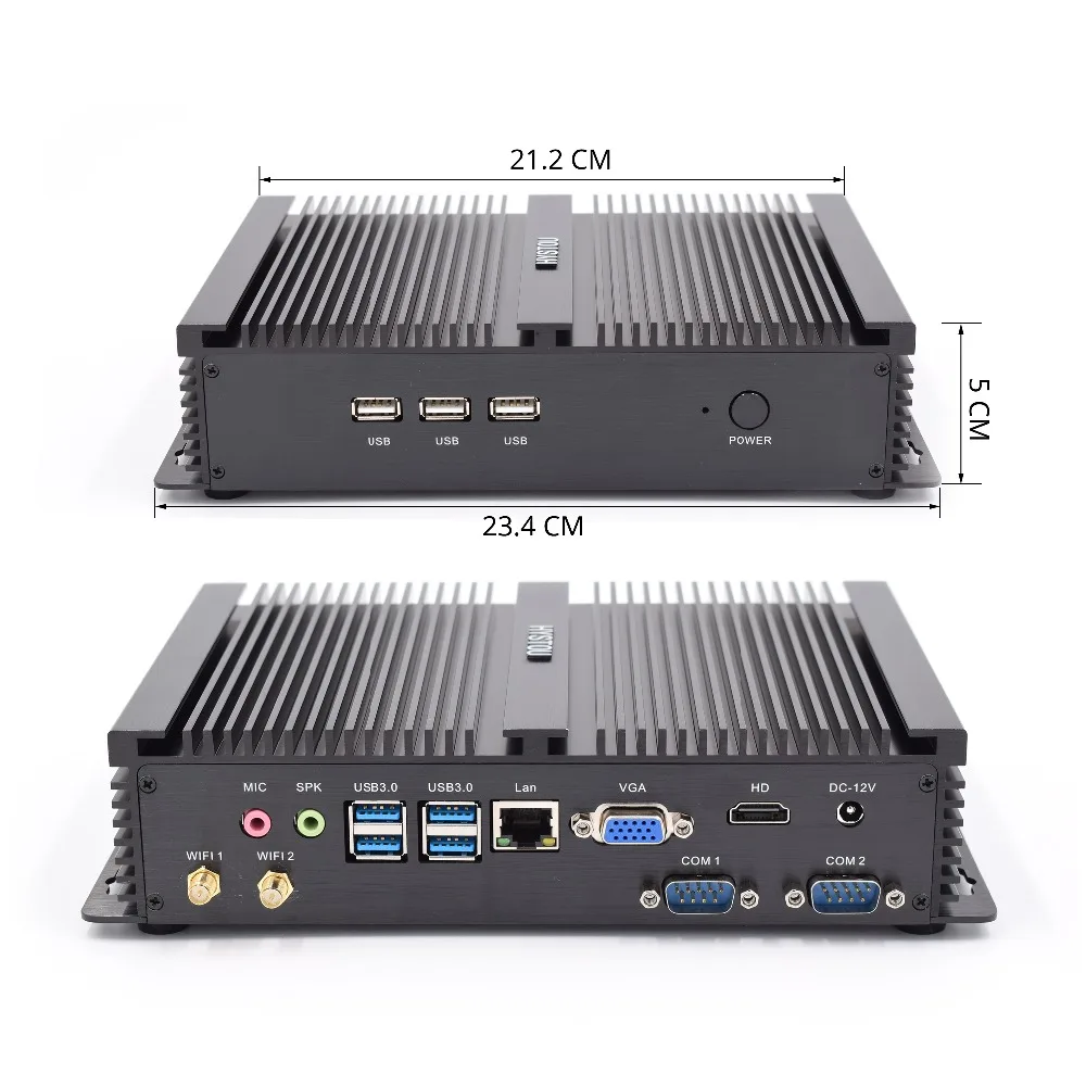 Безвентиляторный промышленный мини ПК Windows 10 Core i5 4200U компьютер Intel 7200U i3 5005U VGA HDMI