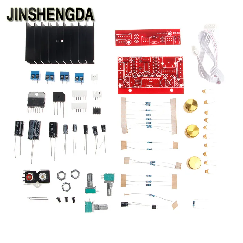 

JINSHENGDA Amplifier TDA7377 Power Amplifier 2.1 DIY kit 3 Channel Sound Audio AMP Board 12-18V DC