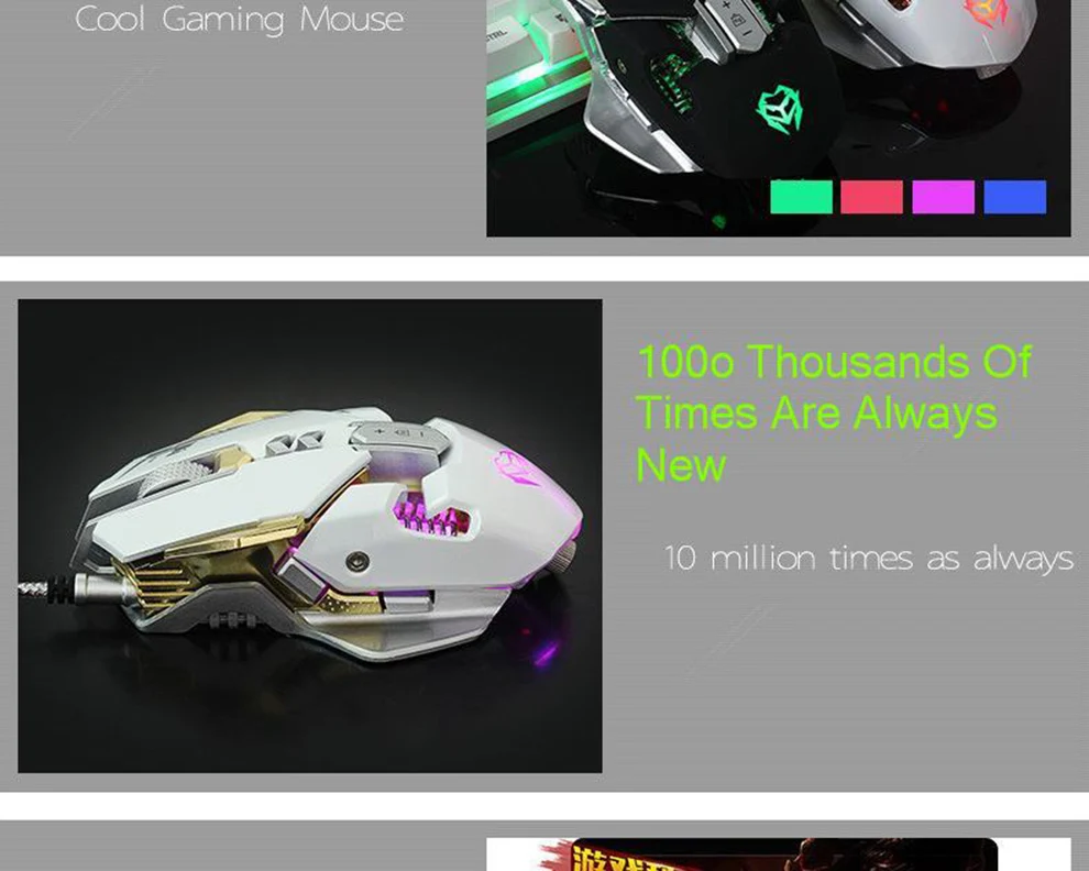 SeenDa 7 кнопок программируемая игровая мышь Съемная Проводная оптическая светодиодный компьютерная мышь USB кабель эргономичная мышь для ноутбука