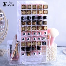 Haute capacité Acrylique Rotation rouge à lèvres titulaire cas Organisateur Cosmétique Maquillage Boîte D’affichage De Stockage De Stand Rack cadeau pour les femmes