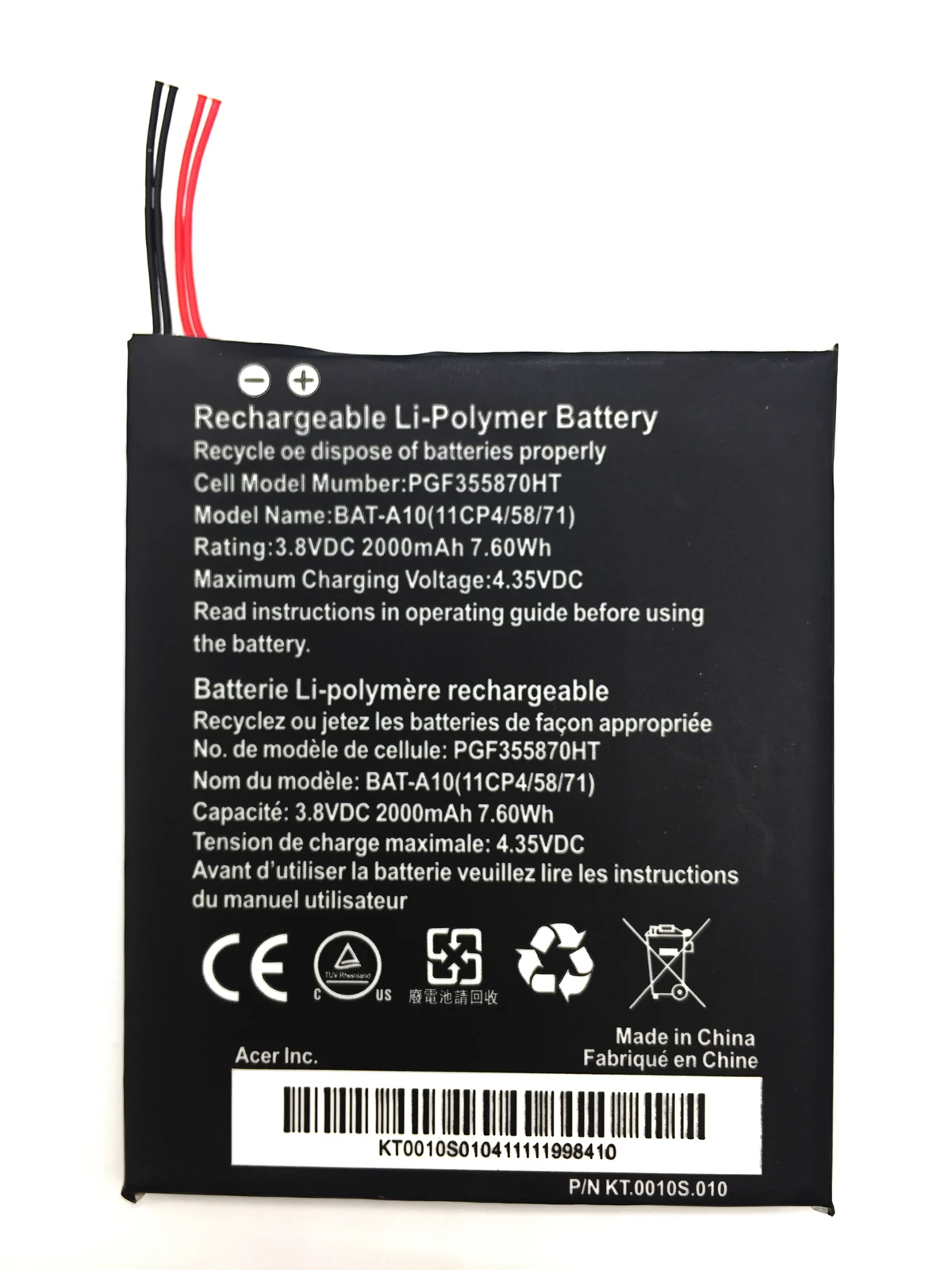 new yuethought For Acer BAT A10 E380 Liquid 2000mah Battery Hj01 li ion