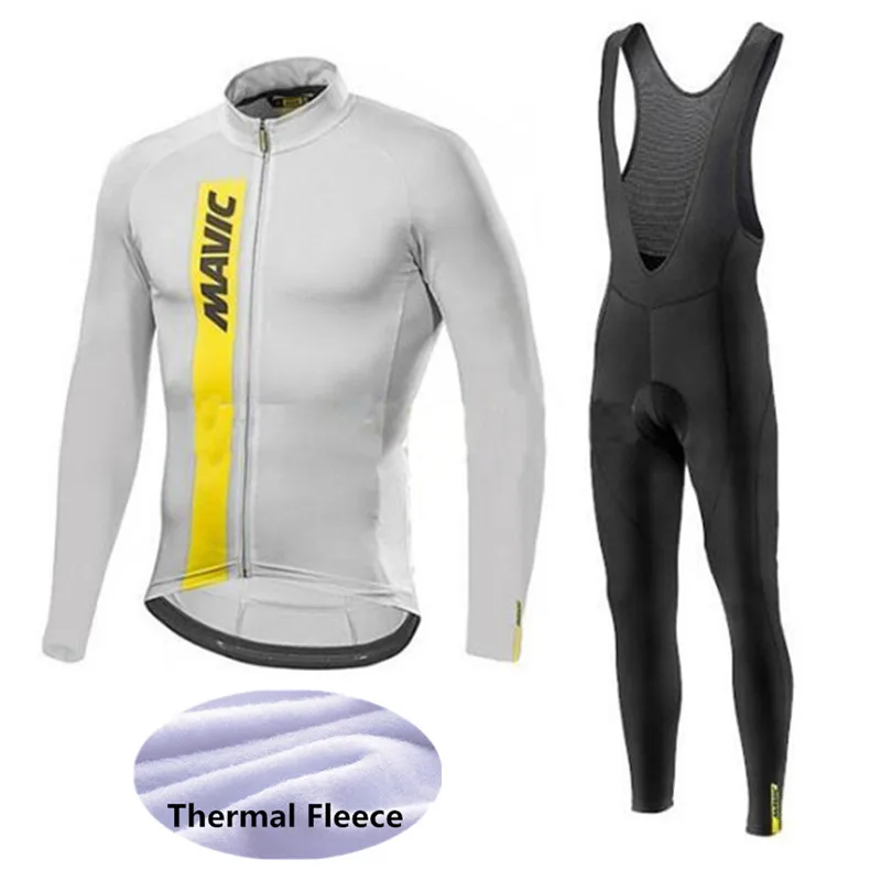 Новинка, Зимняя Теплая Флисовая одежда для горного велосипеда Mavic Pro, теплая одежда для велосипеда, комбинезон, одежда для велоспорта, Джерси, 9D pad team - Цвет: 02