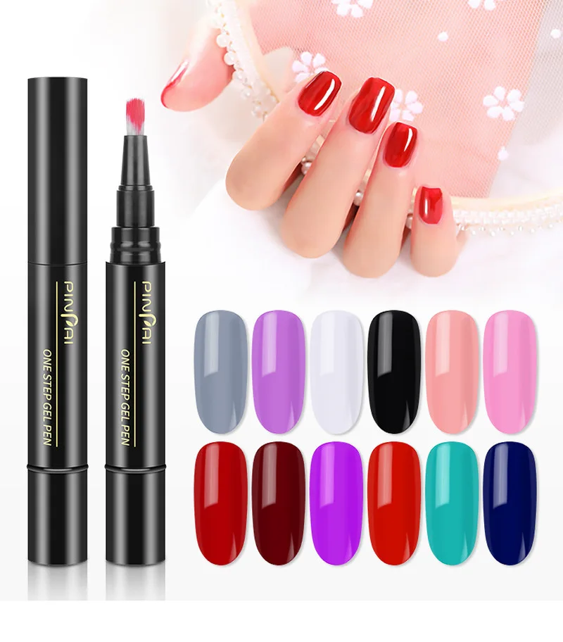 

One Step Gel Lak Nail Polish Pencil Convenient Color Gel Pen No Base Top Primer UV LED Nail Gel Paint Lacquer Varnish