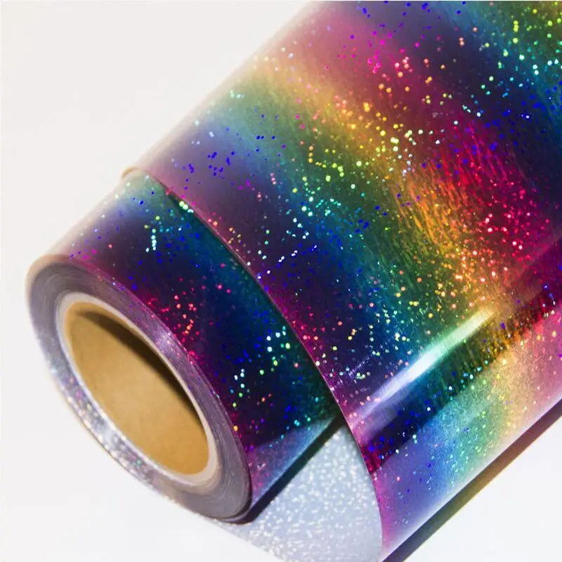 

50cm x 30cm Holographic Stripe Multi Heat Transfer Vinyl Iron-on HTV Press Paper Sheet for Garment T-shirt
