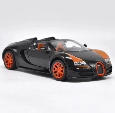 Высокая имитация 1:18 Bugatti Veyron Grand Sport Vitesse литье под давлением модель автомобиля украшение подарок для мальчиков коллекция - Цвет: Черный