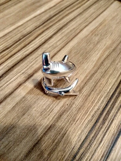 100 шт, кольца-ложки в виде Кита, серебряное регулируемое кольцо в виде акулы Hammerhead для женщин и мужчин, модные кольца с рыбками, ювелирные изделия высокого качества