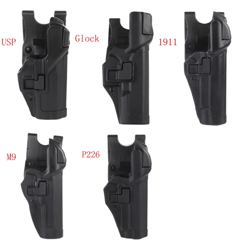 Tactical Level 3 Lock Right Hand Waist Belt Pistol Holster for M9/Glock