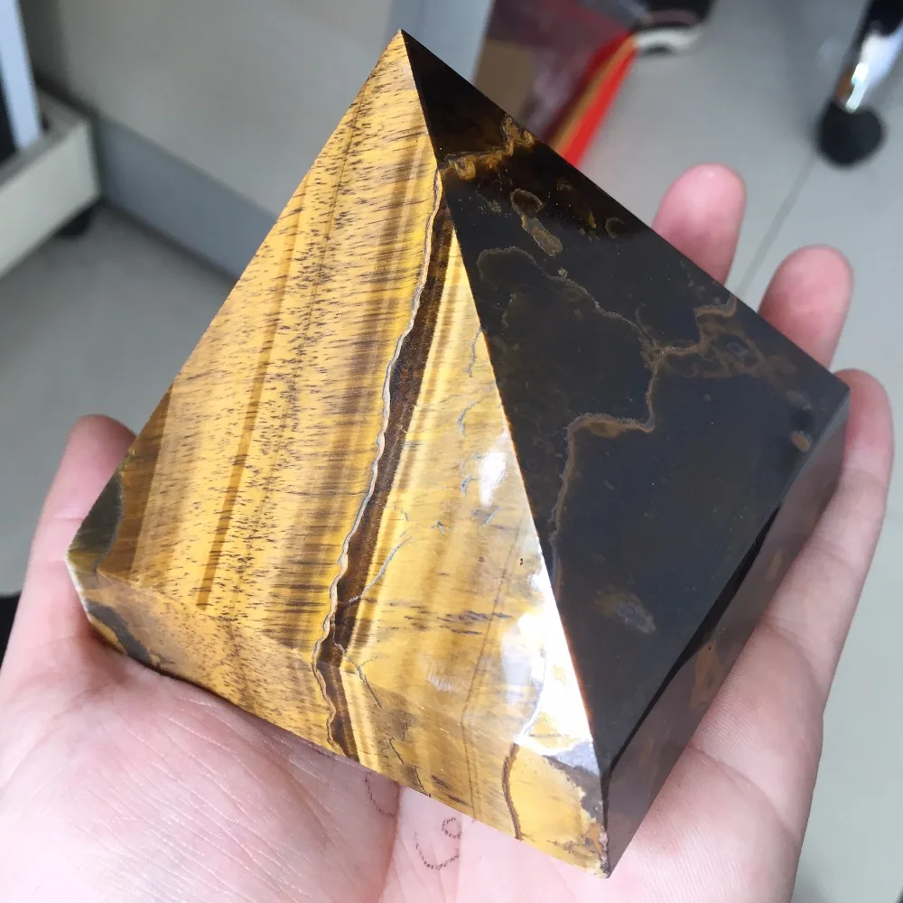 BY8 (80*80*70 мм) AAA + Rock Tiger Eye Stone исцеляющая Пирамида 2019 горячая Распродажа натуральные