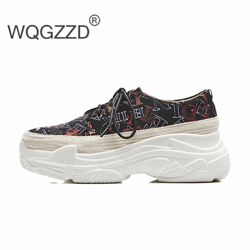 Up Plat 2018 Lace red Plate Ete Occasionnels Rond Femmes Imprimer Sneakers Chaussures forme Femme Zapatos Mocassins Black Bout Mujer PqFf44