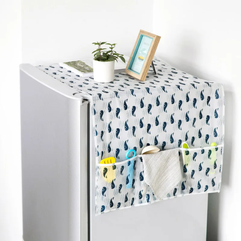 ALONG Household Waterproof Refrigerator Dust Cover With Storage Bag For