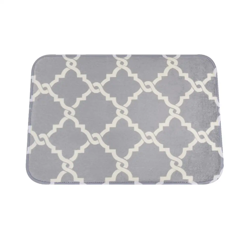 Topfinel коврик для ванной Quatrefoil геометрический напольный ковер для ванной гостиной Противоскользящий Декор мохнатый мягкий ковер для детской комнаты кухни - Цвет: Gray