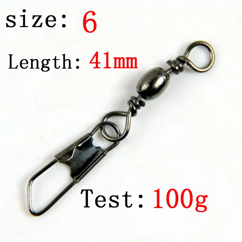 

Portable 100Pcs/pack Brass Barrel Fishing Swivels Solid Rings Fishing Pin Line Connector with Interlock Snap Swivels Tackle Tool