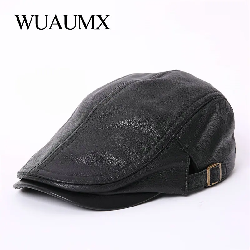 Wuaumx новые высококачественные береты из овечьей кожи головные уборы для мужчин