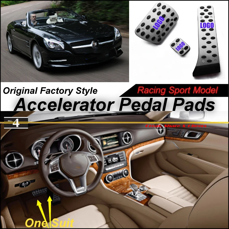 

Litanglee Car Accelerator Pedal Pad / Cover of Sport Racing Design For Mercedes Benz MB SL350 SL400 SL500 AT Foot Pedal Throttle