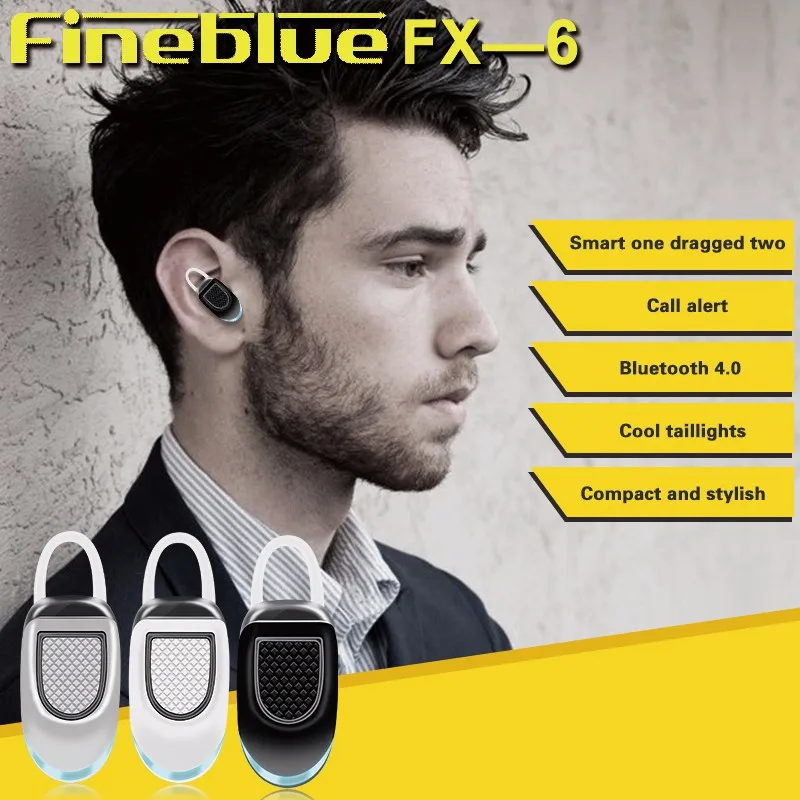 Original FineBlue FX-6 Bluetooth Earphone Ear hook Mini Wireless Earbuds Handsfree Running Sports Pocket Portable Headset (2)