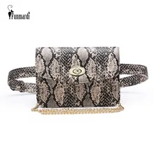 FUNMARDI модные поясные сумки со змеиным узором женские сумки через плечо на цепочке для женщин поясная сумка из искусственной кожи мини-сумка на пояс WLHB1902