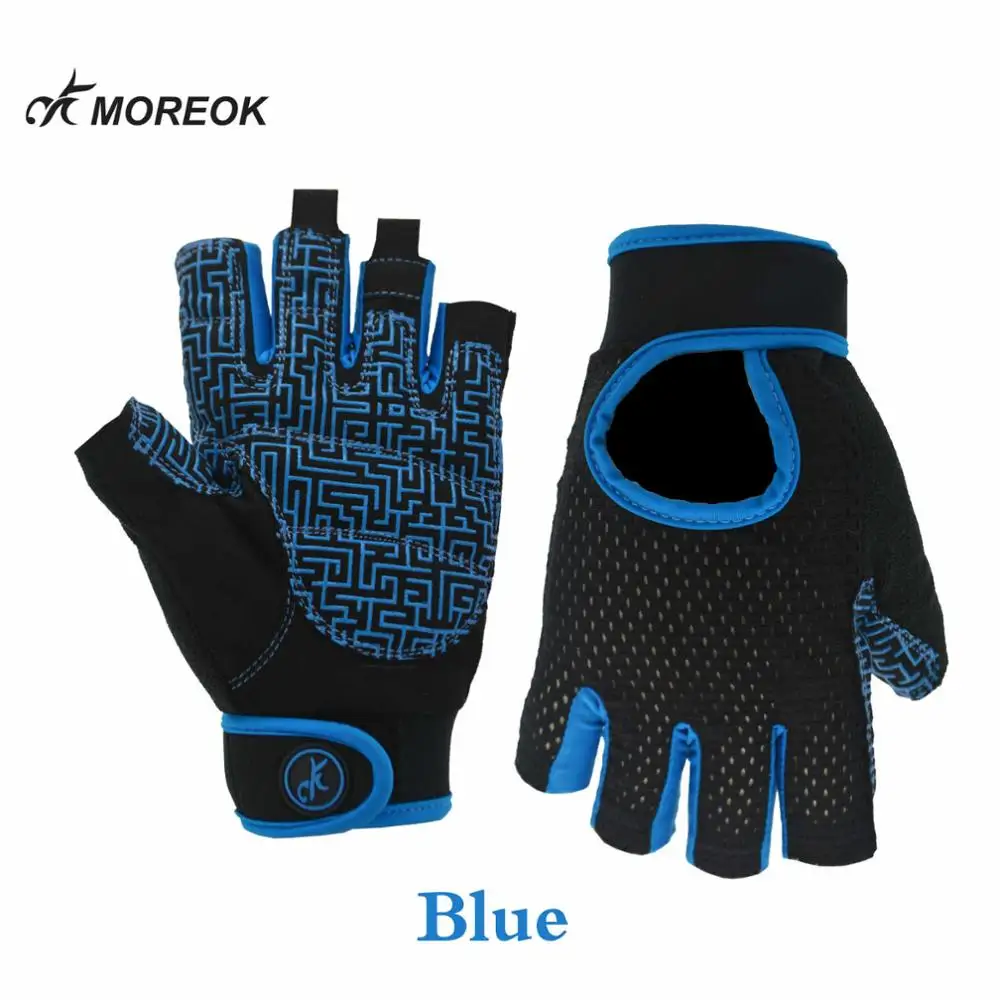 Blue100 MOREOK новые стильные женские и мужские велосипедные перчатки Перчатки для фитнеса перчатки - Цвет: Blue100
