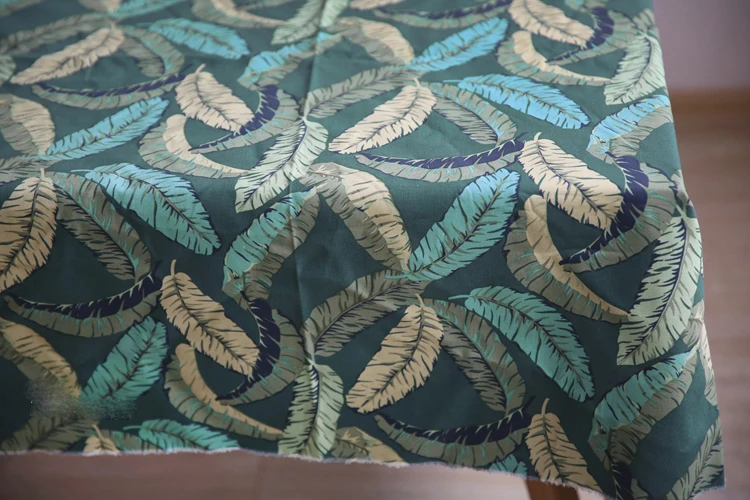 Европейский Чистый хлопок и плотная парусиновая ткань с листьями