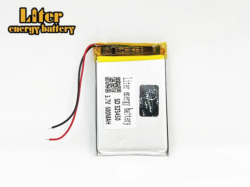 eBook Rechargeable Battery 323450 600mah Li-Po lithium polymer battery 3.7v For GPS MP3 MP4 MP5 DVD Toy Driving Recorder