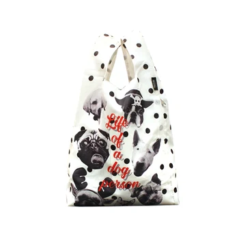 

New Hot Sale Fashion printing foldable green shopping bag Tote Folding pouch handbags Convenient Large-capacity storage bags