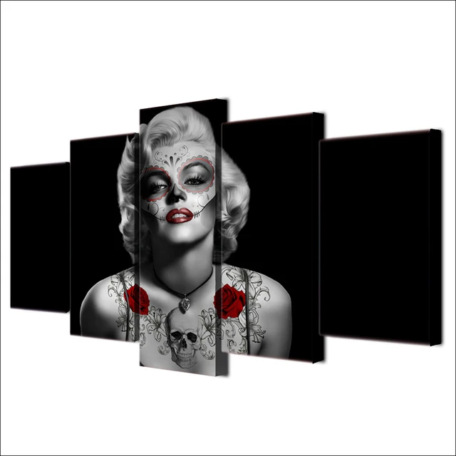 HD Printed Marilyn Monroe Tattoo Red Rose Painting Canvas Print room ... HD Printed Marilyn Monroe Tattoo Red Rose Painting Canvas Print room ...