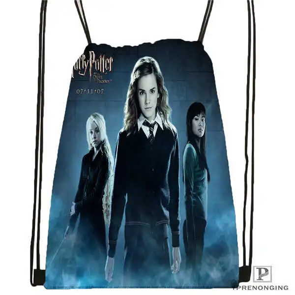 Пользовательские harry_potter_artwork_ Drawstring сумка-рюкзак милый рюкзак дети сумка(черный назад) 31x40 см#2018611-24