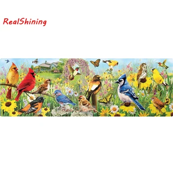 

Large size 5D Diy Diamond Painting Cross Stitch full round/Square Diamond Embroidery Bird and flowerl for room Decor H2276