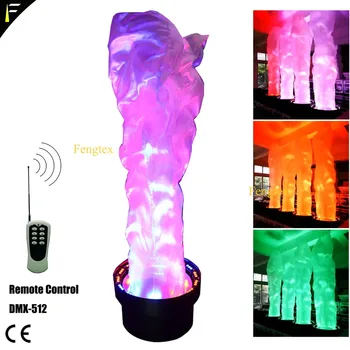 Prijzen Grote Show 2.5 M Hoogte Doek Flame Fire Apparaat Koperslager 72*3 W Rgb 3in1 Led Kleur Wassen Cirkels 3D Vlam Effect Licht Machine