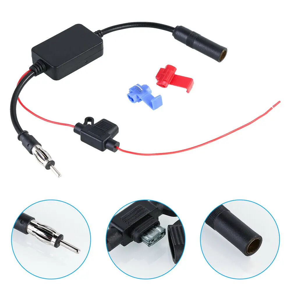 

12V AM FM Stereo Car Auto Radio Antenna Signal Amplifier Booster Universal 330mm